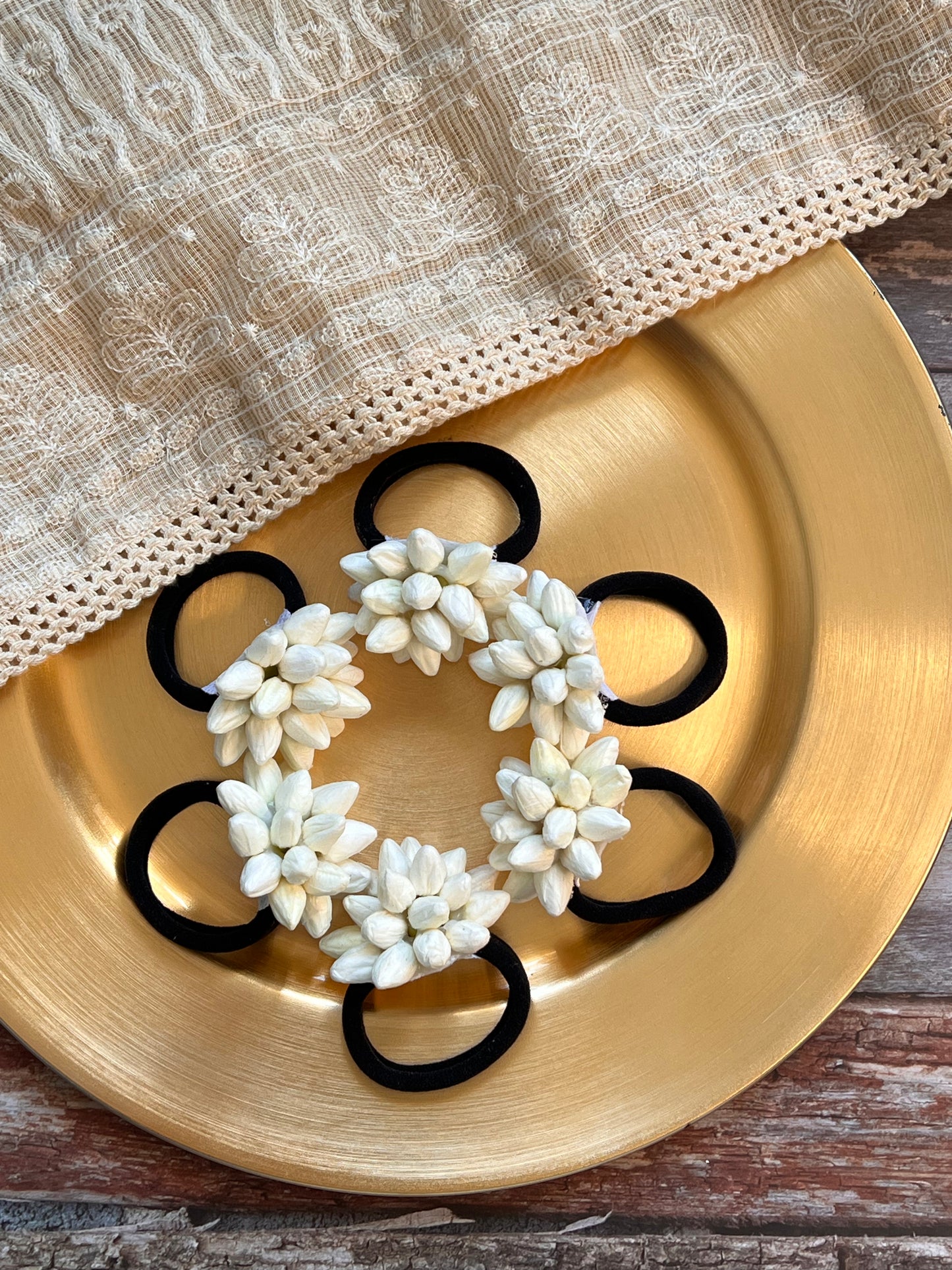 Jasmine hair tie / faux floral hair band / flower buds hair accessories