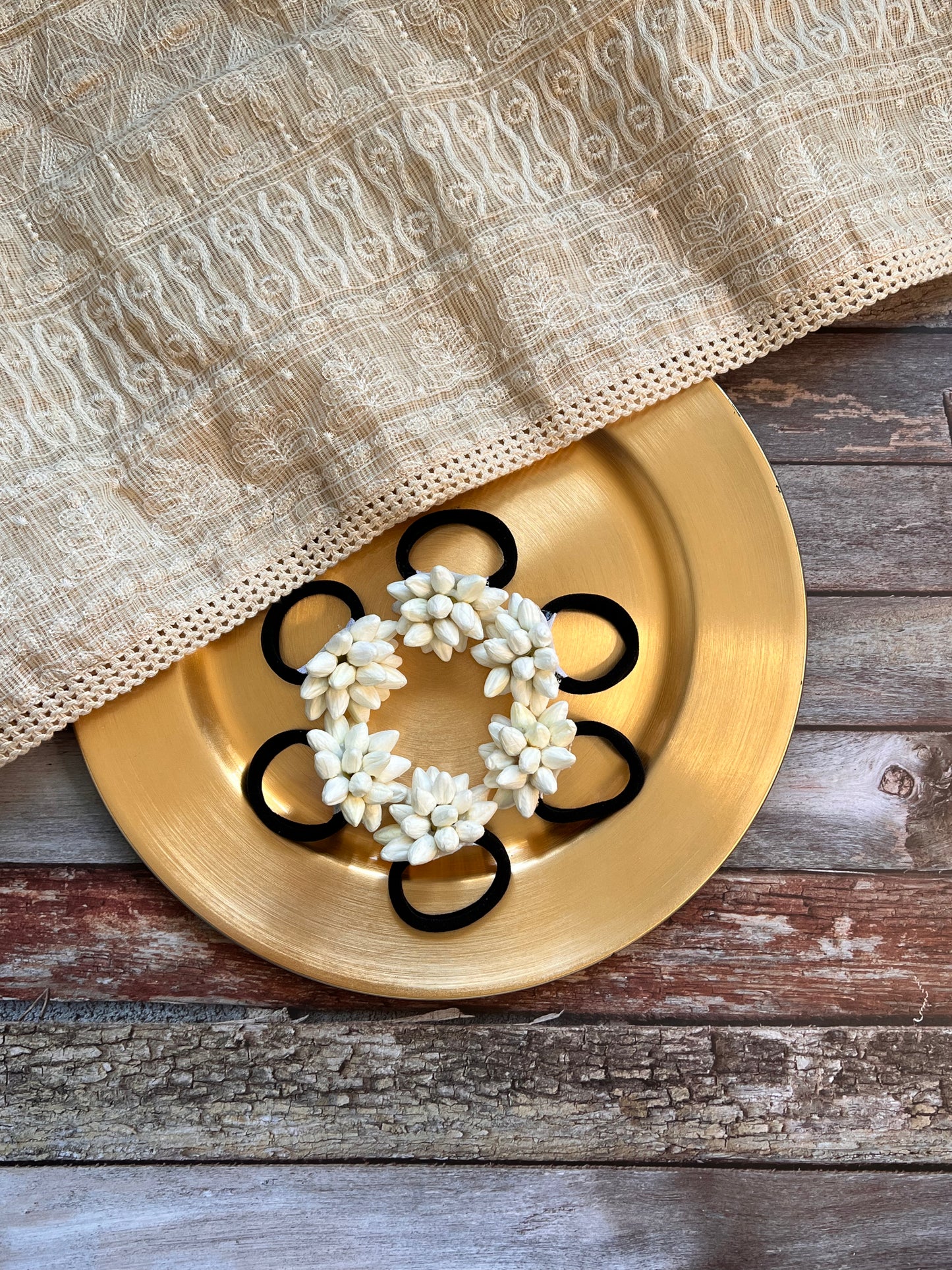 Jasmine hair tie / faux floral hair band / flower buds hair accessories